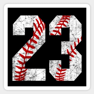 Vintage #23 Baseball Laces Baseball Mom Jersey Love Baseball T-shirt Magnet